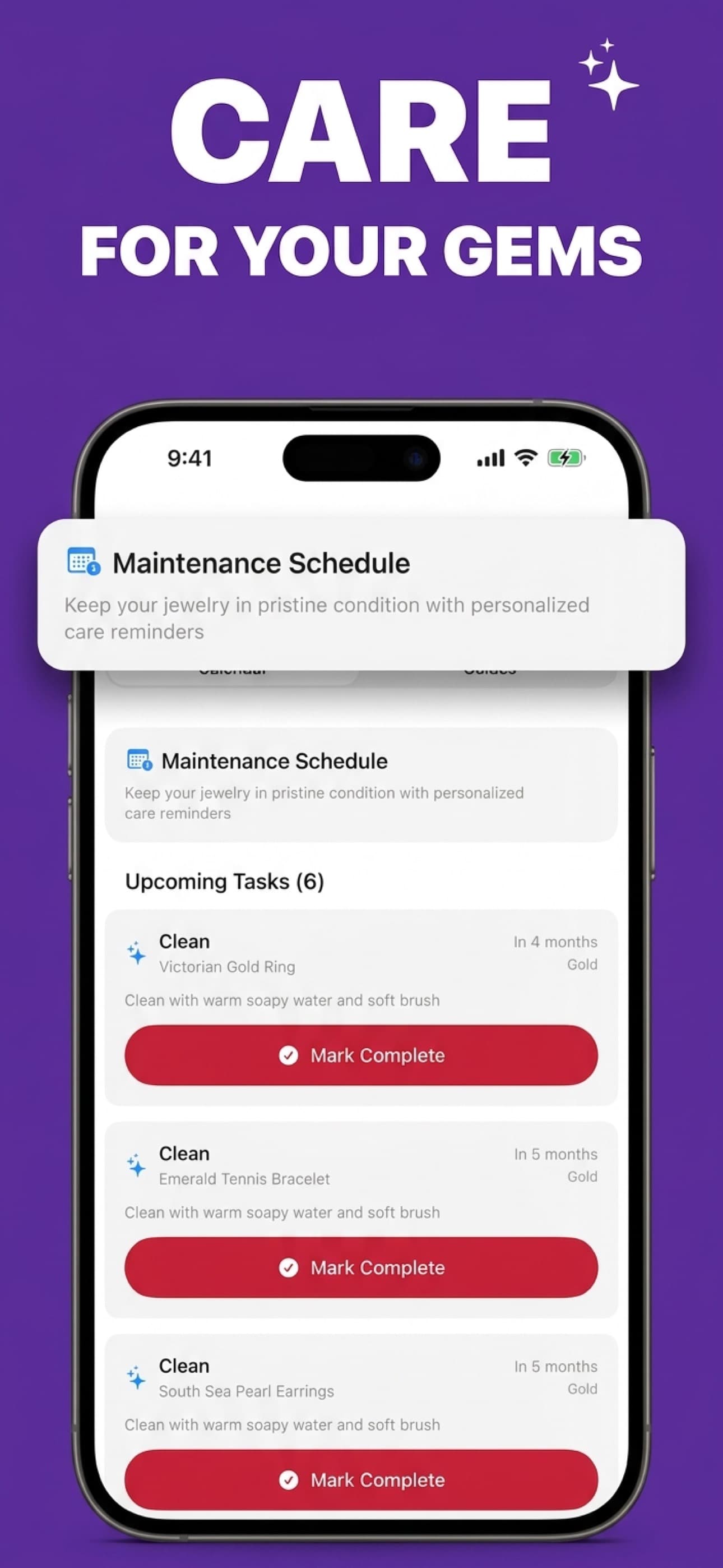 Care: Keep maintenance organized